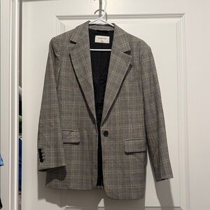 Aritzia Babaton Gray Plaid Men's Blazer